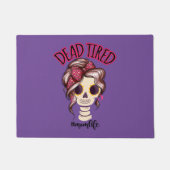 死んだ疲れた母の生活スケルトン乱雑Bunバンダナ ドアマット (正面)