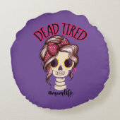 死んだ疲れた母の生活スケルトン乱雑Bunバンダナ ラウンドクッション (裏面)