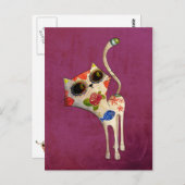 死んだ白かわいい猫の日 ポストカード (正面/裏面)