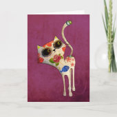 死んだ白くかわいい猫の日 カード (正面)