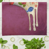 死んだ白くかわいい猫の日 キッチンタオル (折り畳み)