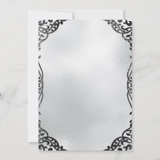 死んだ砂糖のスカルと花の黒 招待状 (裏面)