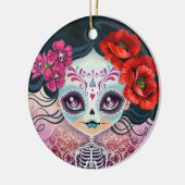 死んだ砂糖のスカルのオーナメントの日 セラミックオーナメント (左)