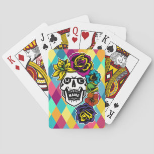 死んだ砂糖のスカルのカスタムのDia de Muertos Day トランプ
