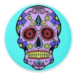 死んだ砂糖のスカルのドレッサーのノブの引きの日 セラミックノブ