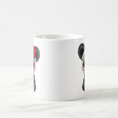 死んだ砂糖のスカルのパンダくまの赤い日 コーヒーマグカップ (中央)