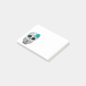 死んだ砂糖のスカルのフクロウのかわいいティール(緑がかった色)日 ポストイット (アングル)