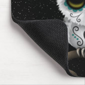 死んだ砂糖のスカルのフクロウの星のかわいいティール(緑がかった色)日 マウスパッド (コーナー)