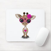 死んだ砂糖のスカルのベビーのキリンのピンク日 マウスパッド (マウス)