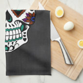 死んだ砂糖のスカルのレトロ日 キッチンタオル (四つ折り)