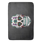 死んだ砂糖のスカルのレトロ日 バスマット (正面縦)