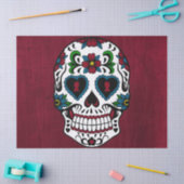 死んだ砂糖のスカルのレトロ日 薄葉紙 (クラフト)