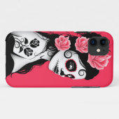 死んだ砂糖のスカルの女の子の日-ピンク Case-Mate iPhoneケース (裏面(横))
