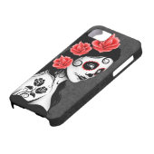 死んだ砂糖のスカルの女の子の日-灰色 Case-Mate iPhoneケース (下部)