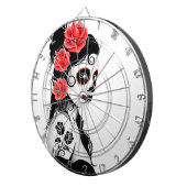 死んだ砂糖のスカルの女の子の日-白 ダーツボード (正面右)