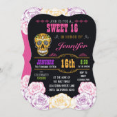 死んだ砂糖のスカルの招待状の菓子16日 招待状 (正面/裏面)