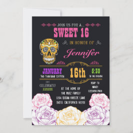 死んだ砂糖のスカルの招待状の菓子16日 招待状