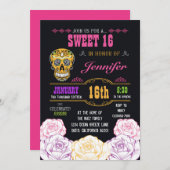 死んだ砂糖のスカルの招待状の菓子16日 招待状 (正面/裏面)