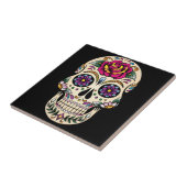 死んだ砂糖のスカルの日はとの上がりました タイル (側面)