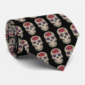 死んだ砂糖のスカルの日はとの上がりました ネクタイ (ロール)