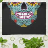 死んだ砂糖のスカルの日 キッチンタオル (折り畳み)