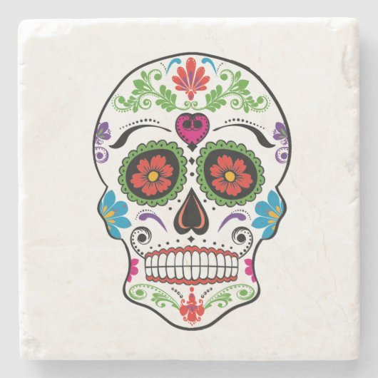 死んだ砂糖のスカルの日 ストーンコースター (正面)