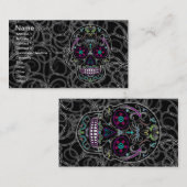 死んだ砂糖のスカルの日-多彩に黒 名刺 (正面/裏面)