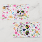 死んだ砂糖のスカルの日-明るく数々のな色 名刺 (正面/裏面)