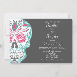 死んだ砂糖のスカルの結婚式招待状の日 招待状