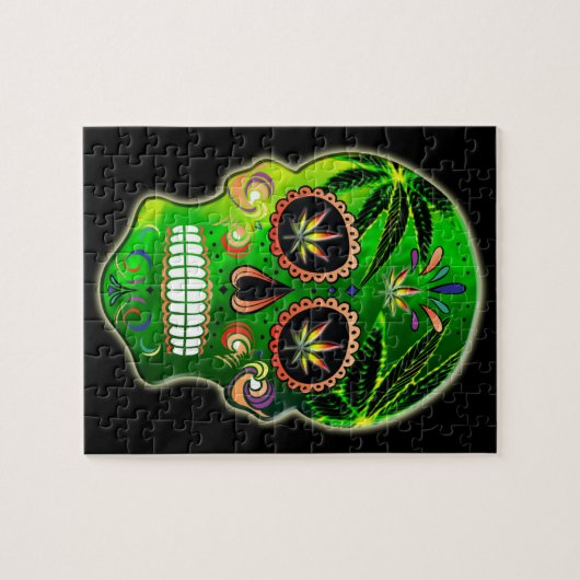 死んだ砂糖のスカルの雑草のワイシャツの日 ジグソーパズル (横)