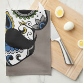 死んだ砂糖のスカルの髭日 キッチンタオル (四つ折り)