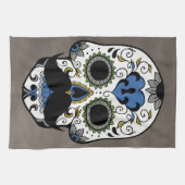 死んだ砂糖のスカルの髭日 キッチンタオル (横)