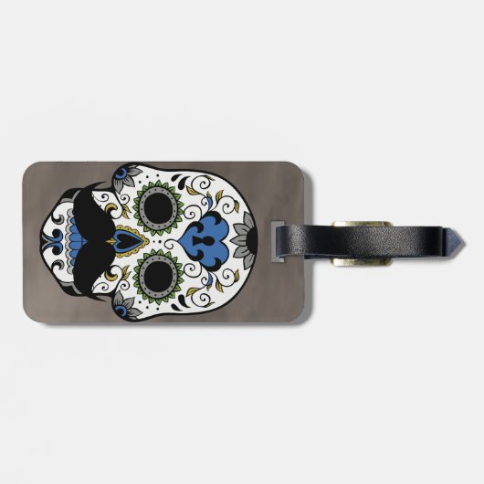 死んだ砂糖のスカルの髭日 ラゲッジタグ (裏面横)