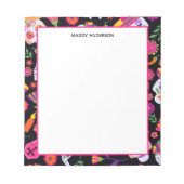 死んだ砂糖のスカル模様パーソナライズされた ノートパッド (正面)