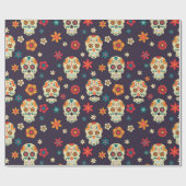 死んだ砂糖のスカル模様 ラッピングペーパー (フラット)