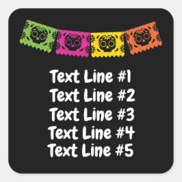 死んだ砂糖のスカル骨格の日 スクエアシール