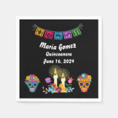 死んだ砂糖のスカル骨格の日 スタンダードカクテルナプキン (正面)