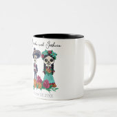 死んだ砂糖のスカル骨格の日 ツートーンマグカップ (正面右)