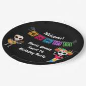 死んだ砂糖のスカル骨格の日 ペーパープレート (アングル)