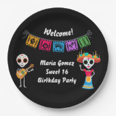 死んだ砂糖のスカル骨格の日 ペーパープレート (正面)