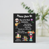 死んだ砂糖のスカル骨格の日 ポストカード (スタンド正面)