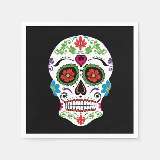 死んだ砂糖のスカル スタンダードカクテルナプキン (正面)