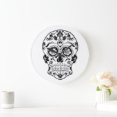 死んだ砂糖のスカル ラージ壁時計 (ホーム)