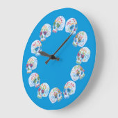 死んだ砂糖のスカル ラージ壁時計 (傾斜)