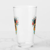 死んだ砂糖の日スカルとバラ タンブラーグラス (左)