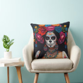 死んだ砂糖の日スカルバラ2側面 クッション (椅子)