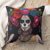 死んだ砂糖の日スカルバラ2側面 クッション (ブランケット)