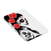 死んだ砂糖の日スカル女の子 – 白 マグネット (右側)