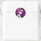 死んだ砂糖の日スカル女の子 – 紫 ラウンドシール (バッグ)