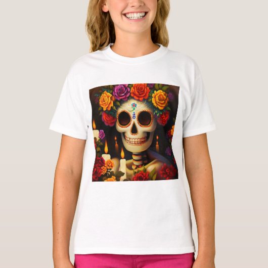 死んだ砂糖の日スカル3 Tシャツ (正面)